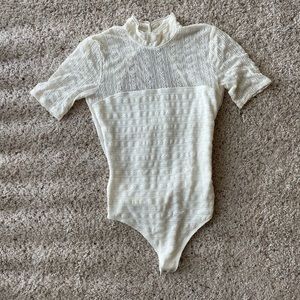 Abercrombie & Fitch Mockneck Lace Bodysuit